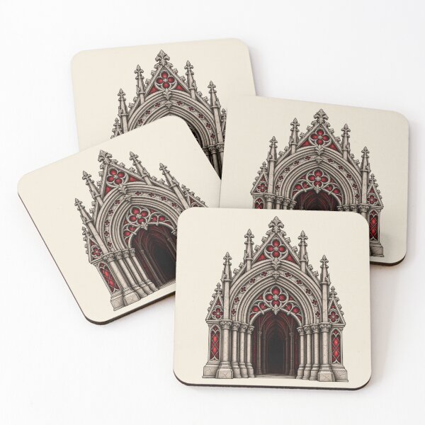 Item preview, Gothic Cathedral Entrance – Crimson Dark Architecture designed and sold by MetaModel Editions.