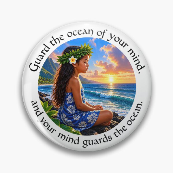 Item preview,  Polynesian Resilience Proverb - Guard the ocean of your mind | Pacific Art designed and sold by ShakaLife.org.