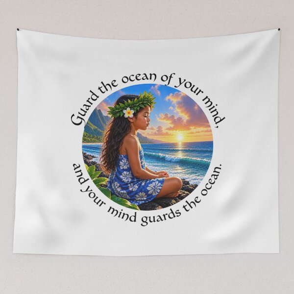 Item preview,  Polynesian Resilience Proverb - Guard the ocean of your mind | Pacific Art designed and sold by ShakaLife.org.