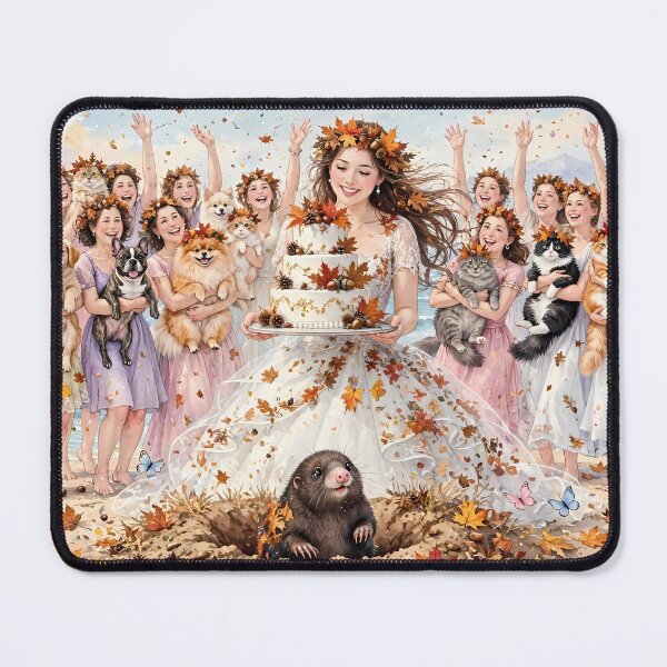 Item preview, Autumn Beach Wedding Party with Pets designed and sold by m-y-A-I-A-R-T-.