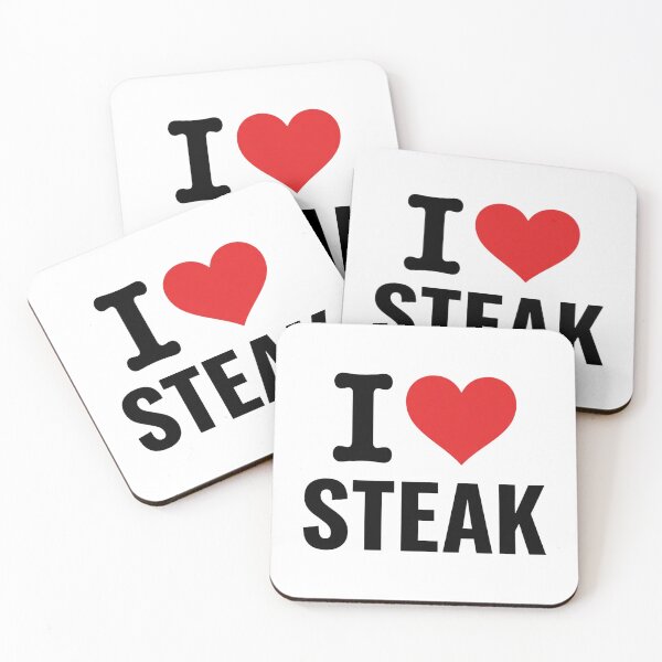 Item preview, I Love Steak Carnivore BBQ Grillmaster Graphic Bold Red Heart designed and sold by raedattia.