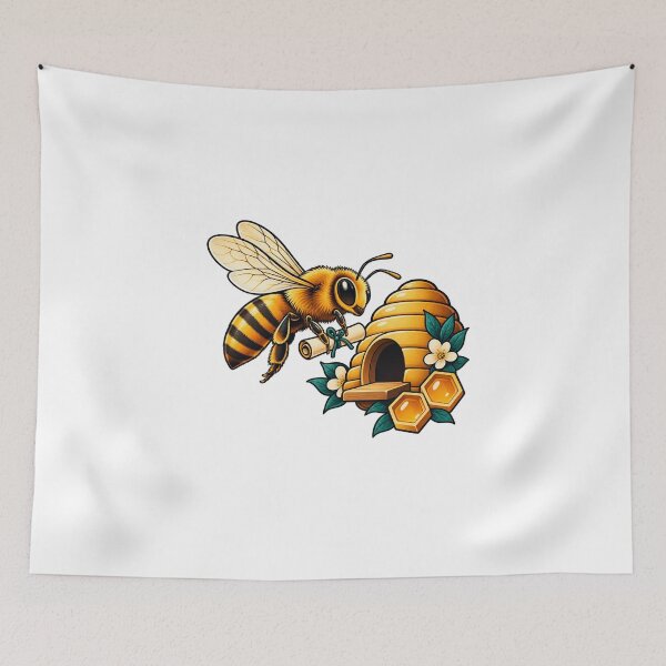 Artikelvorschau, Geschenk für Imker: Flugplan und Illustration eines Bienenstocks entworfen und verkauft von UrbanCanvvas.