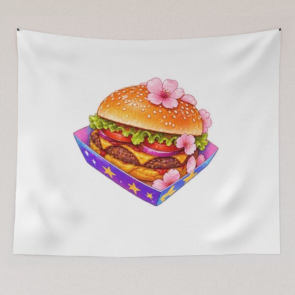 Item preview, Kawaii Sakura Burger – Japanese Cherry Blossom Food Design designed and sold by artpsico.