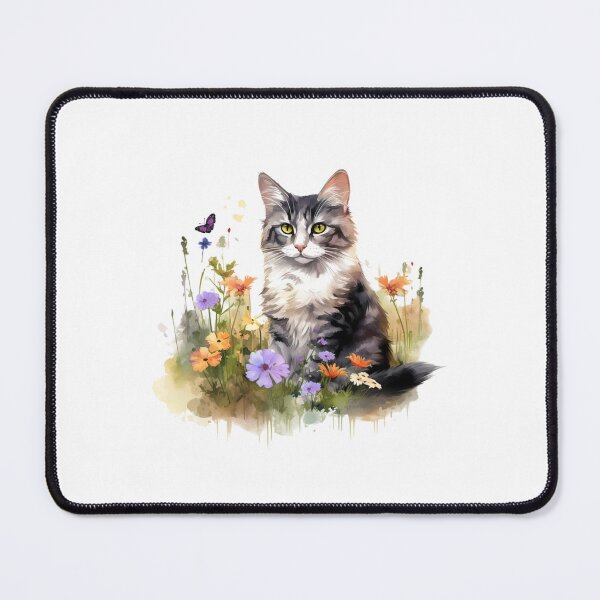 Item preview, Meadow Cat | Beautiful Wildflower Nature Art designed and sold by Mandayartstudio.