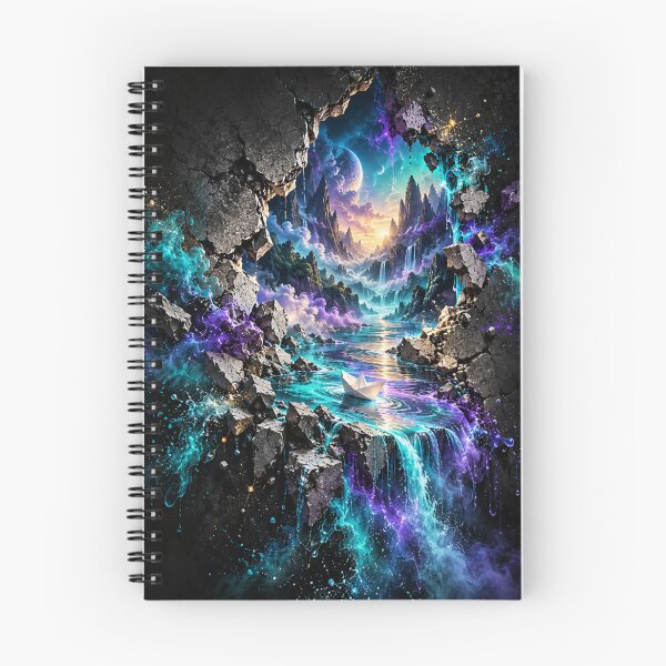 Item preview, Fractured Moonlight - Surreal Neon Fantasy Realm designed and sold by Personiq Kaleido.