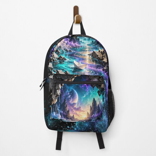 Item preview, Fractured Moonlight - Surreal Neon Fantasy Realm designed and sold by Personiq Kaleido.