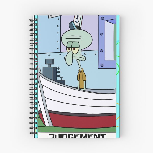 Item preview, Spongebob Squarepants Inspired Squidward 'Judgement' Cartoon Tarot Card Print designed and sold by duckindoodle.