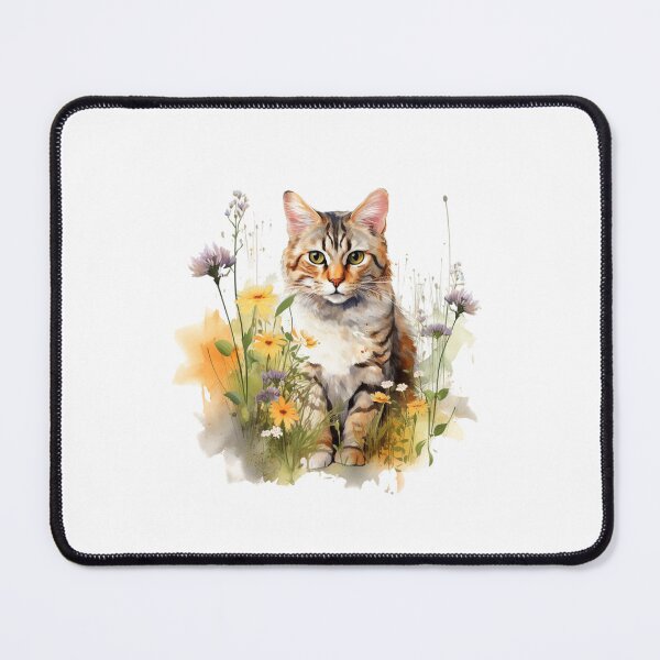 Item preview, Meadow Cat | Beautiful Wildflower Nature Art designed and sold by Mandayartstudio.