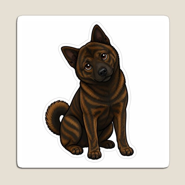 Item preview, Happy Running Kai Ken Sticker - Playful Japanese Dog designed and sold by NihonKenStudio.