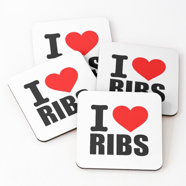 Item preview, I Love Ribs BBQ Pitmaster Smokehouse Graphic Bold Red Heart designed and sold by raedattia.