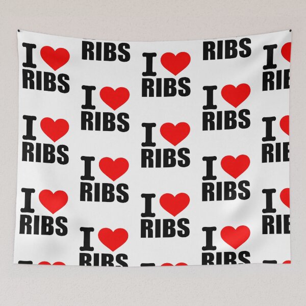 Item preview, I Love Ribs BBQ Pitmaster Smokehouse Graphic Bold Red Heart designed and sold by raedattia.
