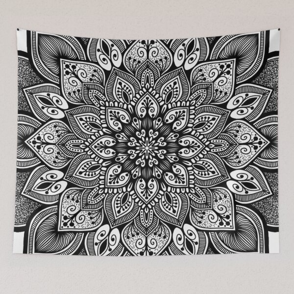 Item preview, Ornate Dotwork Flower Zentangle Mandala designed and sold by FioreDiCiliegio.