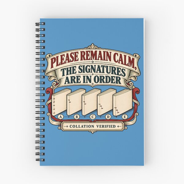 Aperçu de l'œuvre Restez calmes, les signatures sont en règle | Humour de reliure créée et vendue par FashCode.