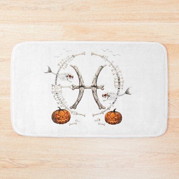 Item preview, Pisces Halloween Skeleton Fish Symbol designed and sold by Zodiac Celestial Art.