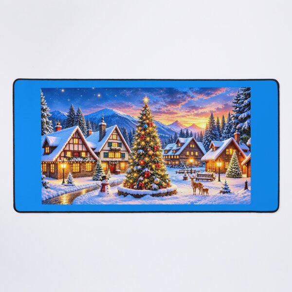 Item preview, Snowy Christmas Village at Sunset designed and sold by MagicCrystal.