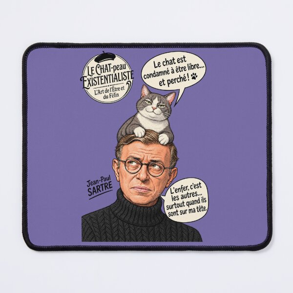 Artikelvorschau, Die existentialistische Katze – Sartre inspirierte französische Philosophiekatze entworfen und verkauft von SammyMorry.