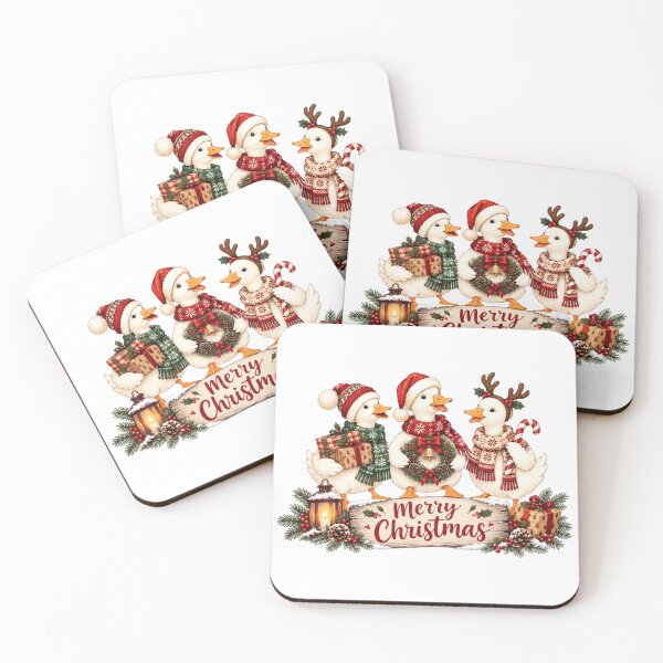 Item preview, Silly Goose Christmas, Festive Geese Holiday Design, Merry Christmas Goose Family designed and sold by CatiaStudioArt.