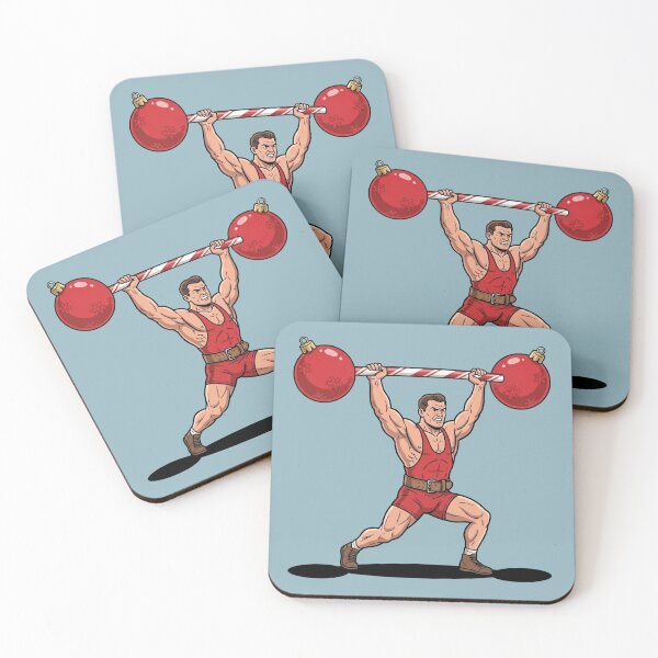 Item preview, Christmas Strongman Candy Cane Barbell Pop Art designed and sold by Rare By Hero.