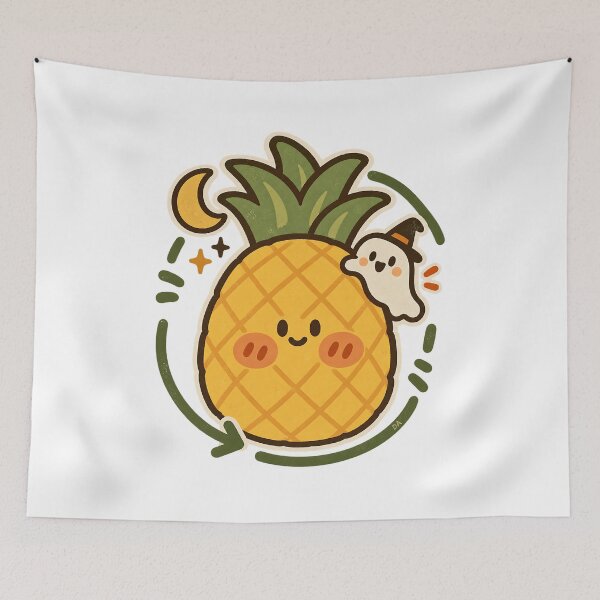 Artikelvorschau, Niedliches Halloween-Ananas-Geist-Kawaii-Grusel-T-Shirt entworfen und verkauft von DesignArtist.ia.