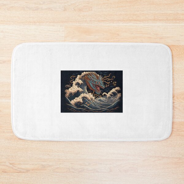 Item preview, Majestic Dragon Emerging from Ocean Wave Fantasy Art Design designed and sold by SivalSin.
