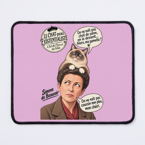 Item preview, The Existentialist Cat – Simone de Beauvoir Philosophy Cat designed and sold by SammyMorry.