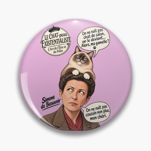 Item preview, The Existentialist Cat – Simone de Beauvoir Philosophy Cat designed and sold by SammyMorry.