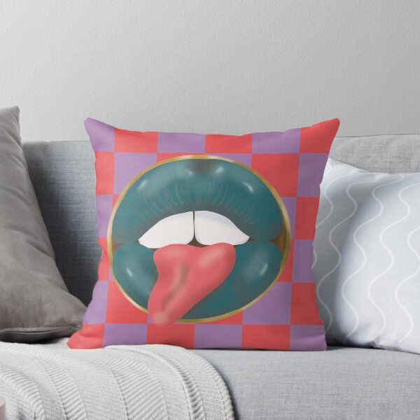 Item preview, Rebel Lips Pop Art – Duotone blocks red purple turqoise Lips designed and sold by GoldenRebels.
