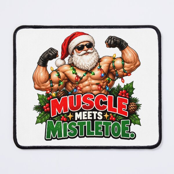 Item preview, Muscle Meets Mistletoe – Funny Bodybuilder Santa Christmas designed and sold by SVALANART.