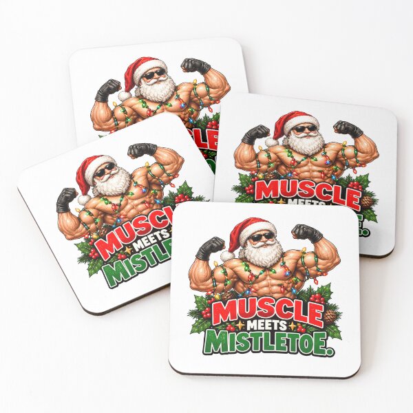 Item preview, Muscle Meets Mistletoe – Funny Bodybuilder Santa Christmas designed and sold by SVALANART.