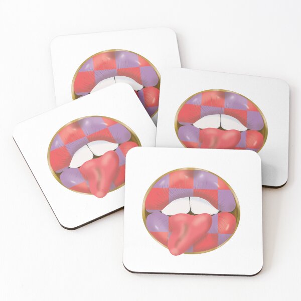 Item preview, Rebel Lips Pop Art – blocks red purple pink tongue designed and sold by GoldenRebels.