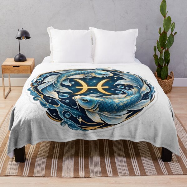 Item preview, Pisces Golden Koi Fish Circle designed and sold by Zodiac Celestial Art.