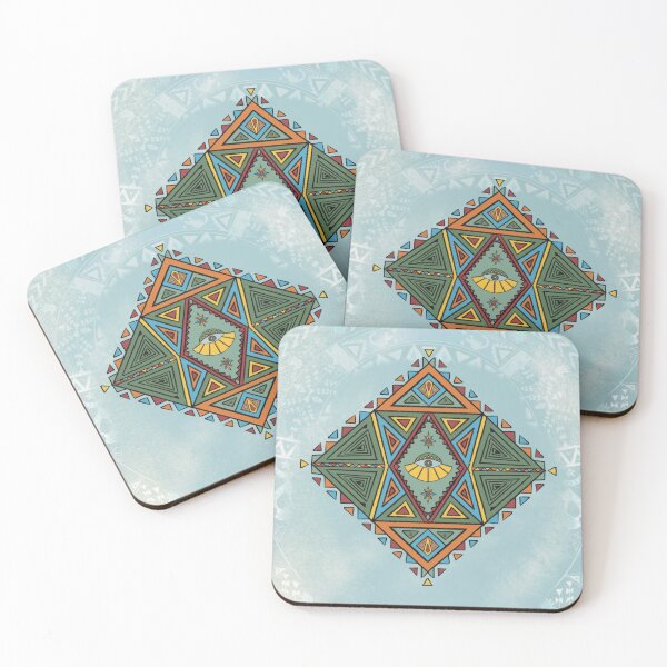Item preview, Nubian Evil Eye Geometric Pattern Aswan Heritage Art Print designed and sold by Borgyart.