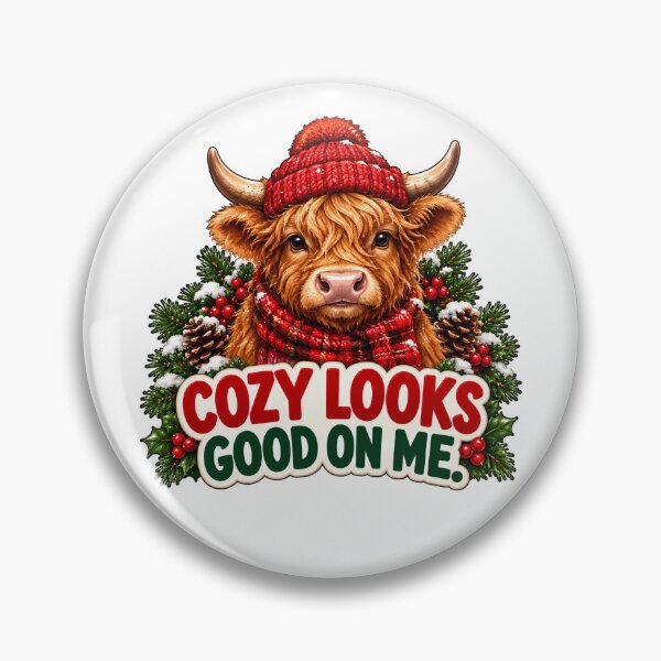 Artikelvorschau, Cozy Looks Good on Me – Süße Highland Kuh Weihnachten entworfen und verkauft von SVALANART.