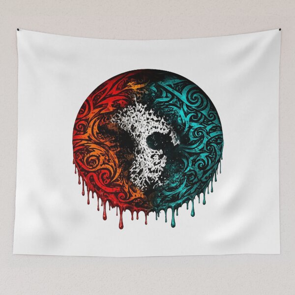 Item preview, Duality Skull – Fire and Water Surreal Art designed and sold by simplehcity.