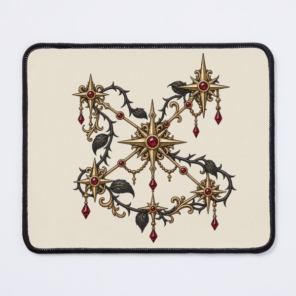 Item preview, Crimson Gothic Star – Ruby Celestial Ornament designed and sold by MetaModel Editions.