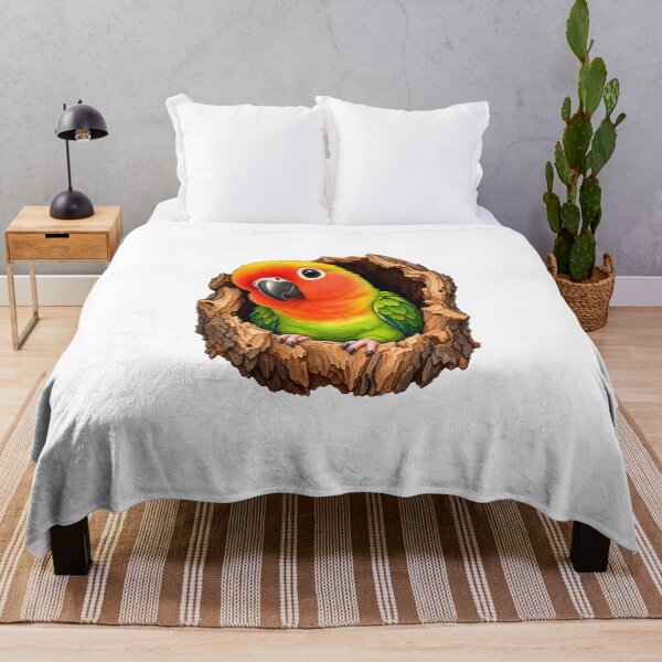 Item preview, Vibrant Lovebird in a Rustic Tree Hollow designed and sold by ZayCreates.