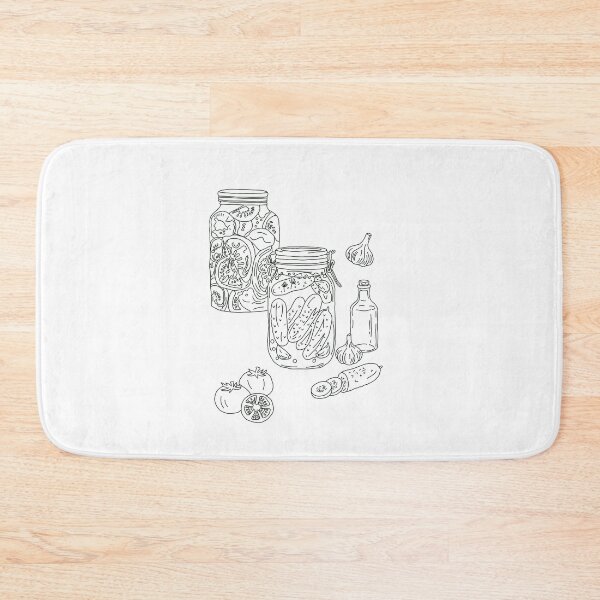 Item preview,  Aesthetic Mason Jars with Pickles and Tomatoes, Cottagecore Kitchen Line Art Coloring Page designed and sold by polisi26.