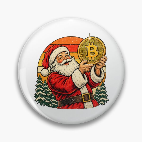 Artikelvorschau, Retro-Weihnachtsmann mit Bitcoin – Vintage-Krypto-Feiertag entworfen und verkauft von LittleDyzell.