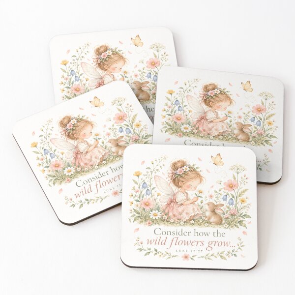 Aperçu de l'œuvre Consider How the Wild Flowers Grow – Christian Fairy Garden Bible Verse Art créée et vendue par looplandger.