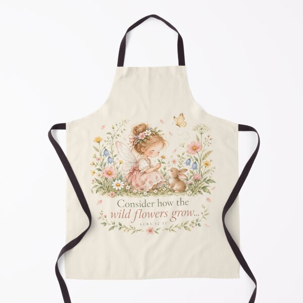 Artikelvorschau, Consider How the Wild Flowers Grow – Christian Fairy Garden Bible Verse Art entworfen und verkauft von looplandger.