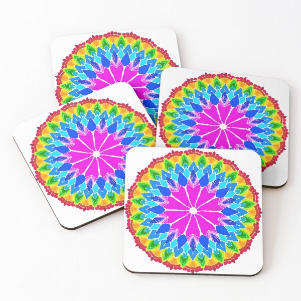 Item preview, Lineless Rainbow Mandala | Vibrant Bright Geometric Art designed and sold by FioreDiCiliegio.
