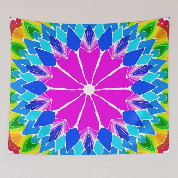 Item preview, Lineless Rainbow Mandala | Vibrant Bright Geometric Art designed and sold by FioreDiCiliegio.
