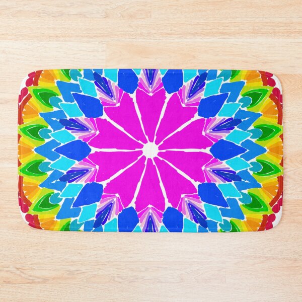 Item preview, Lineless Rainbow Mandala | Vibrant Bright Geometric Art designed and sold by FioreDiCiliegio.