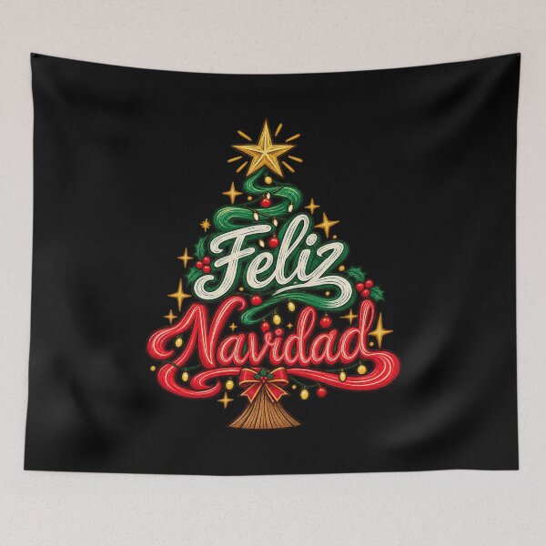 Item preview, Feliz Navidad Christmas Tree Vintage Groovy Holiday designed and sold by CatiaStudioArt.