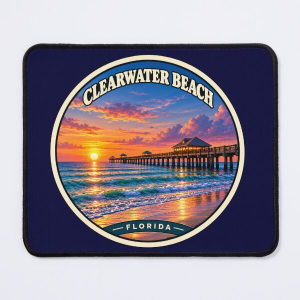Item preview, Clearwater Beach Florida Vintage Sunset Travel Badge designed and sold by Swanny's Custom T-shirt and Gift Designs.