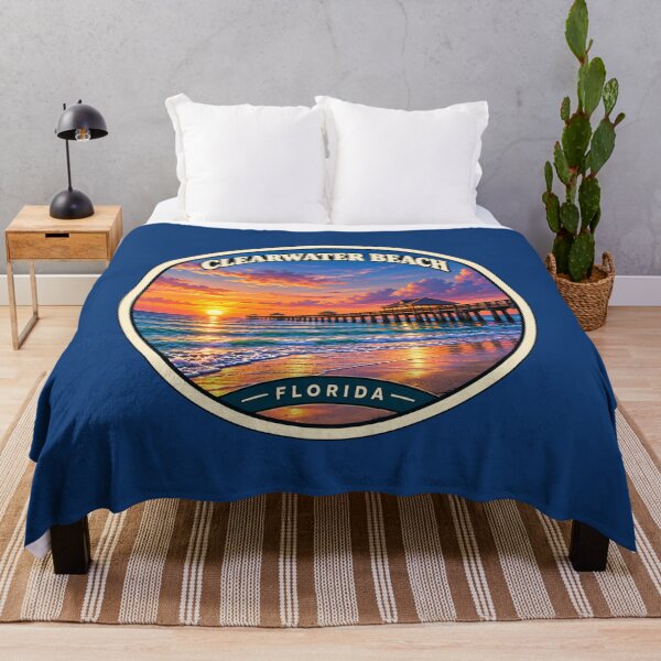 Item preview, Clearwater Beach Florida Vintage Sunset Travel Badge designed and sold by Swanny's Custom T-shirt and Gift Designs.