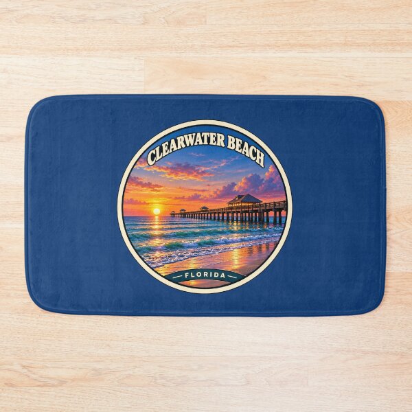Item preview, Clearwater Beach Florida Vintage Sunset Travel Badge designed and sold by Swanny's Custom T-shirt and Gift Designs.