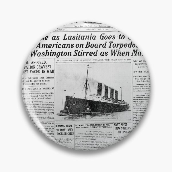 Item preview, Sinking of the Lusitania 1915 — Vintage Newspaper Quilt Blanket designed and sold by Bluntees .