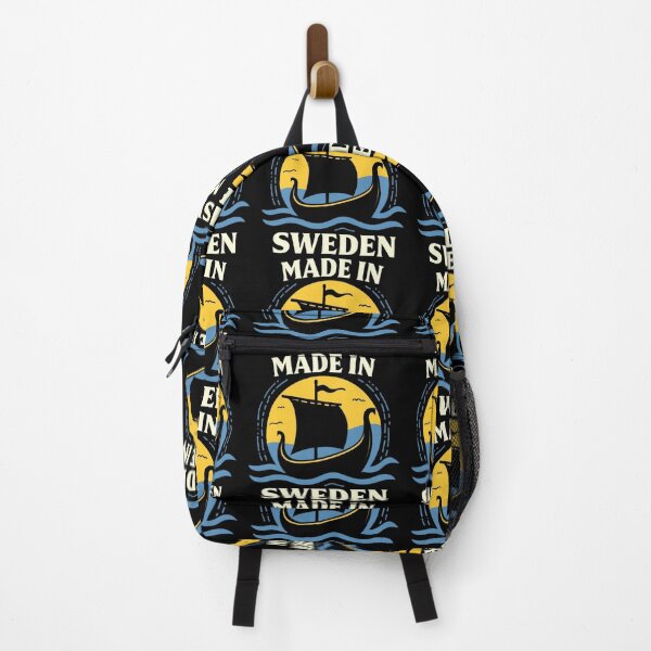 Artikelvorschau, Made in Sweden Viking Longship - Retro Golden Sun Design entworfen und verkauft von Lucid Dream Pixel.