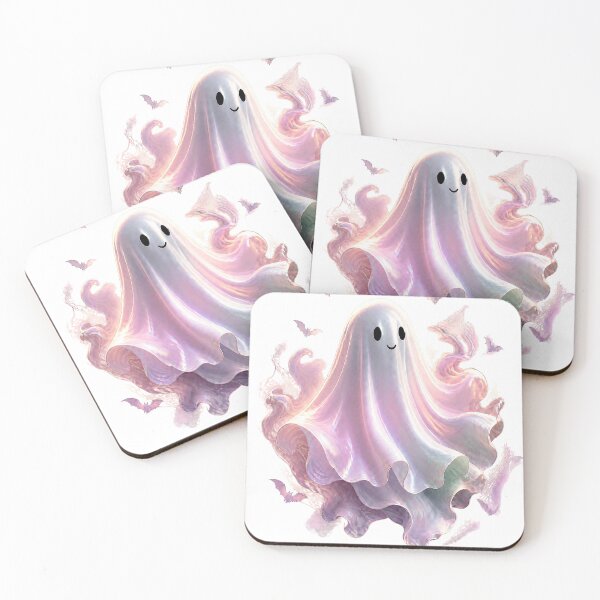 Item preview, Pastel Ghost Halloween – Cute Kawaii Spooky Ghost with Bats designed and sold by 21degrees-club.